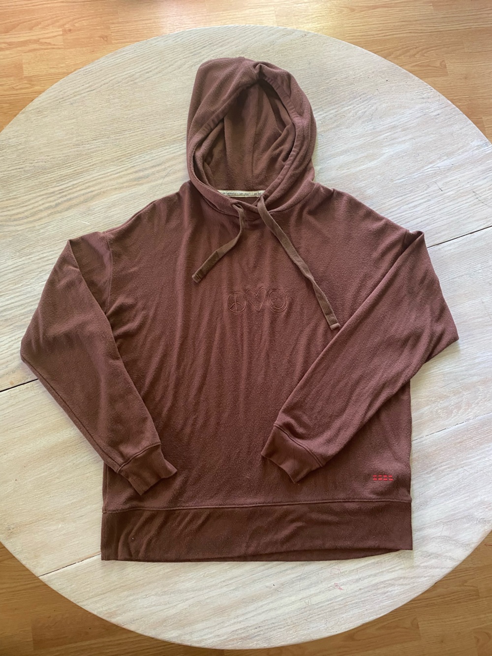 Peace Love World Women's Dusty Rose Lightweight Hoodie Sweater